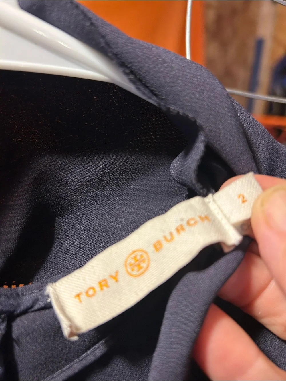 Tory Burch Navy Tie-Detail Blazer